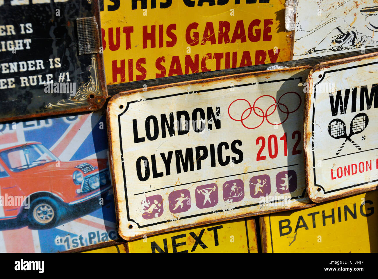 Jeux Olympiques de Londres 2012 rusty style vintage tin sign Banque D'Images