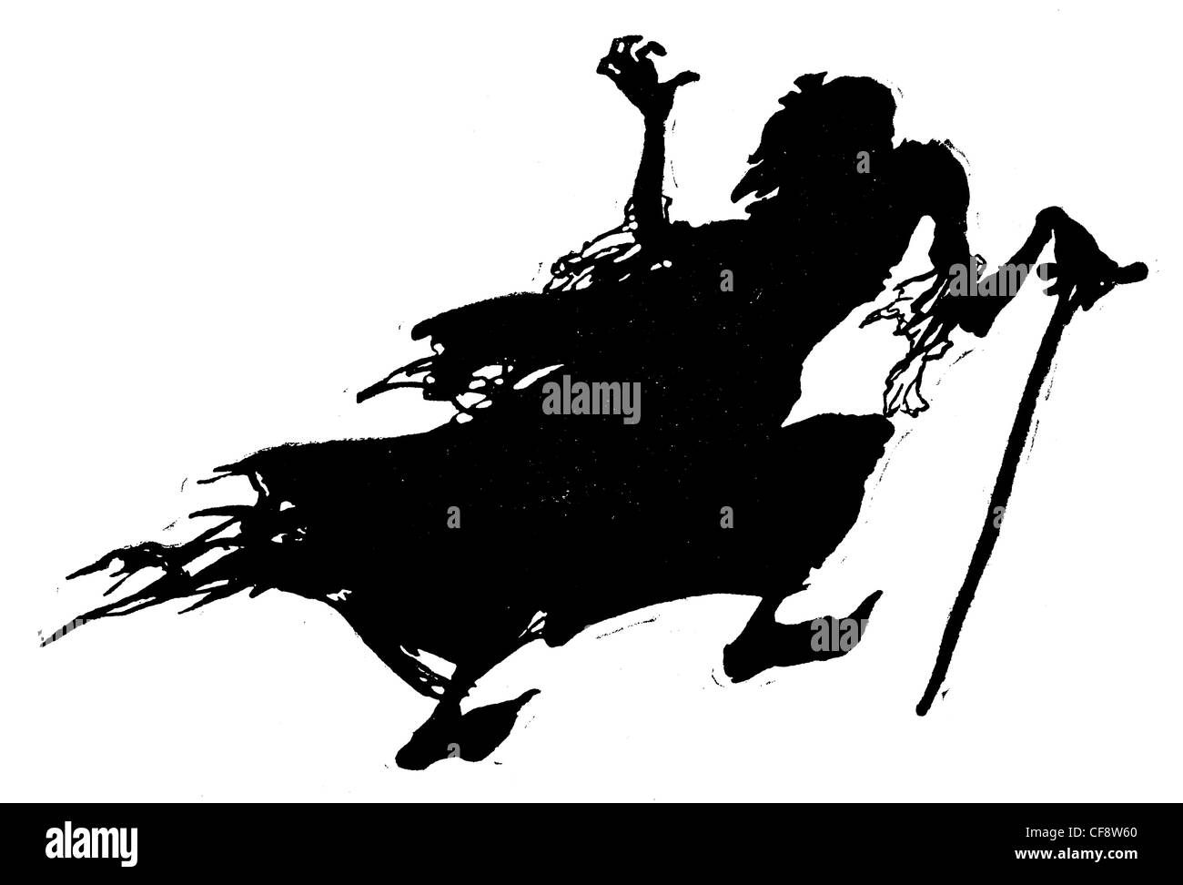 La beauté de sommeil Arthur Rackham 1920 Wicked Witch fée conte de fées magique magic livre mythe légende fusée story princess Banque D'Images