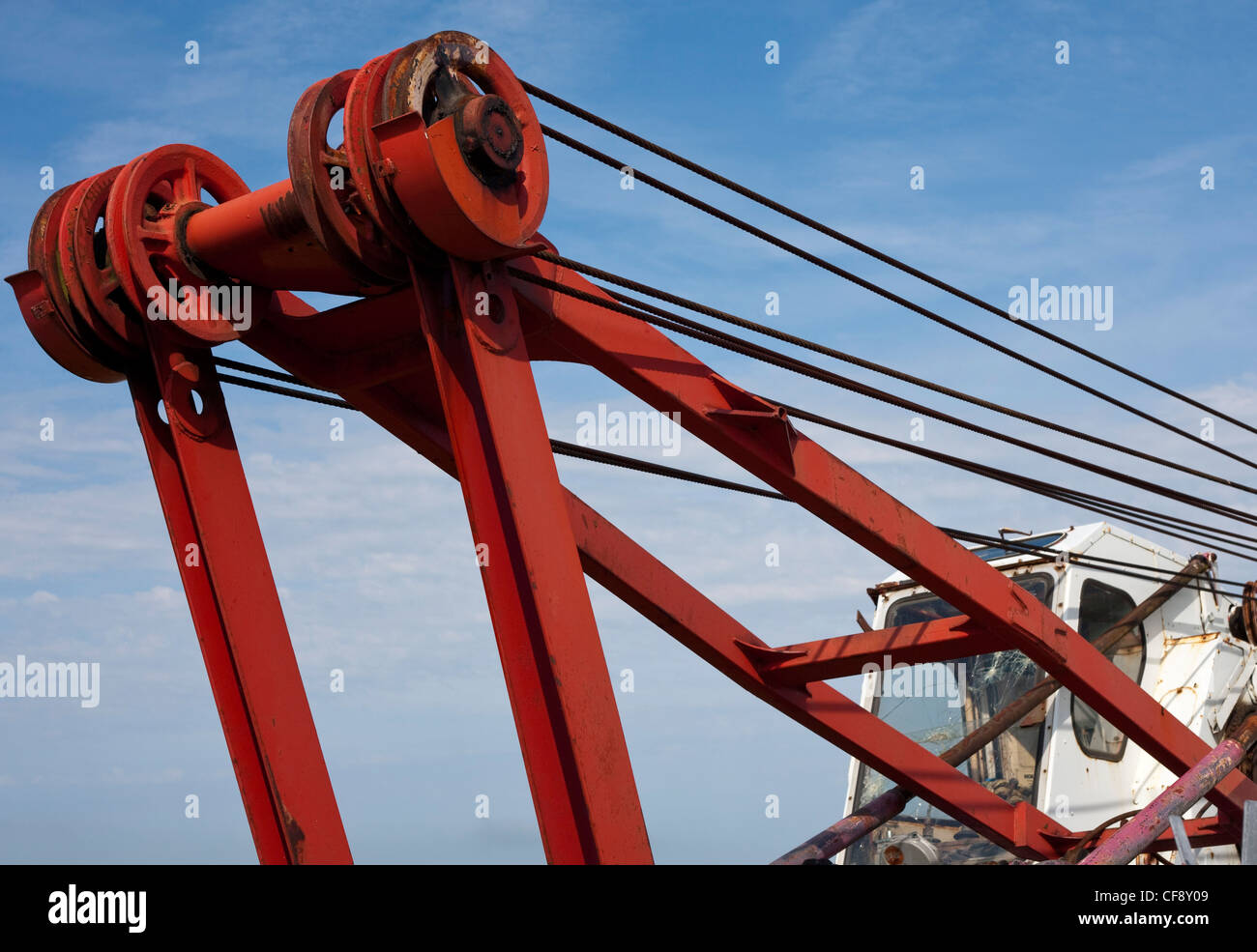 Partie d'une grue rouillée Banque D'Images