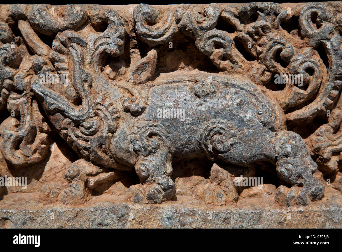Les sculptures du Temple Kesava Banque D'Images
