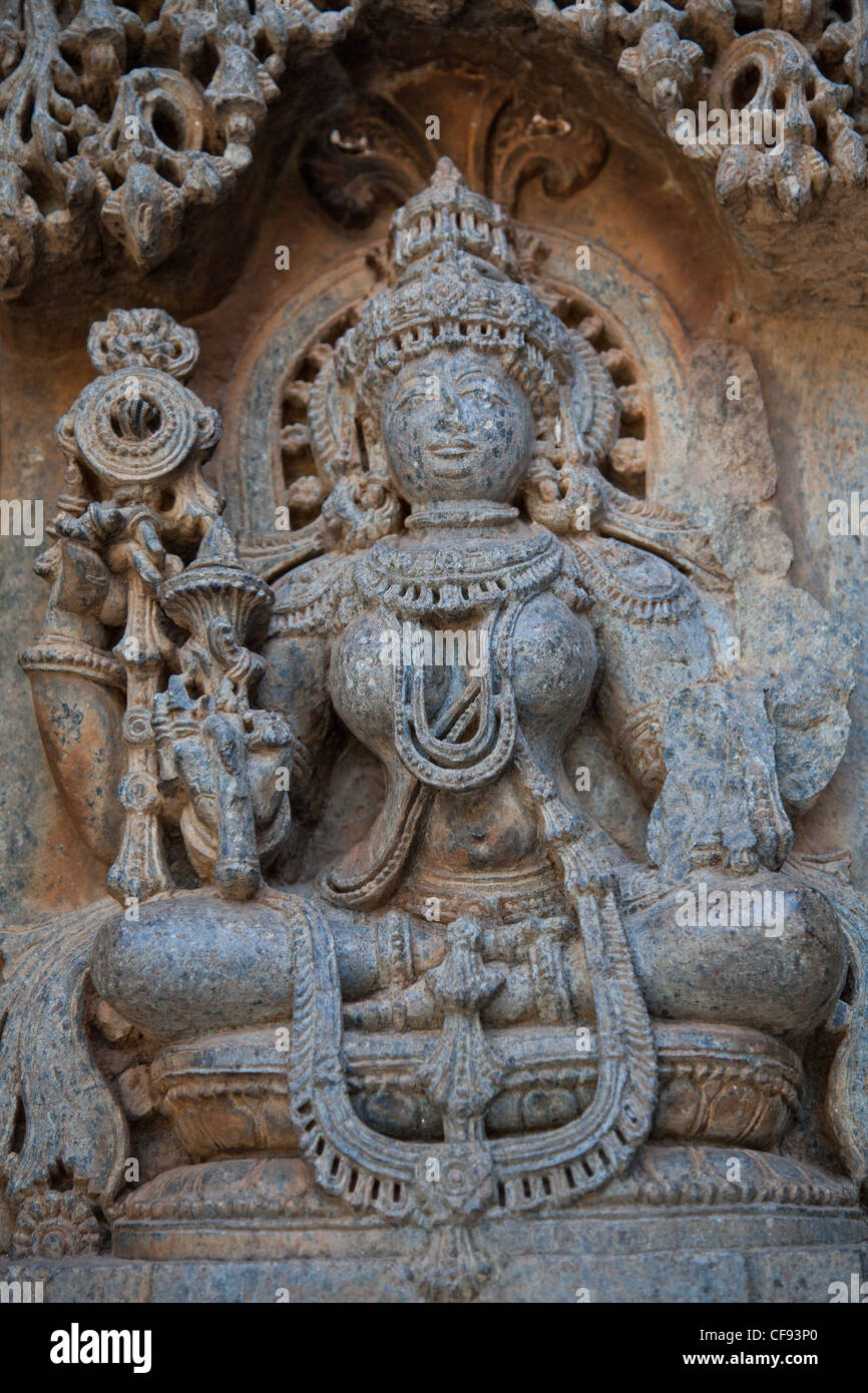Les sculptures du Temple Kesava Banque D'Images