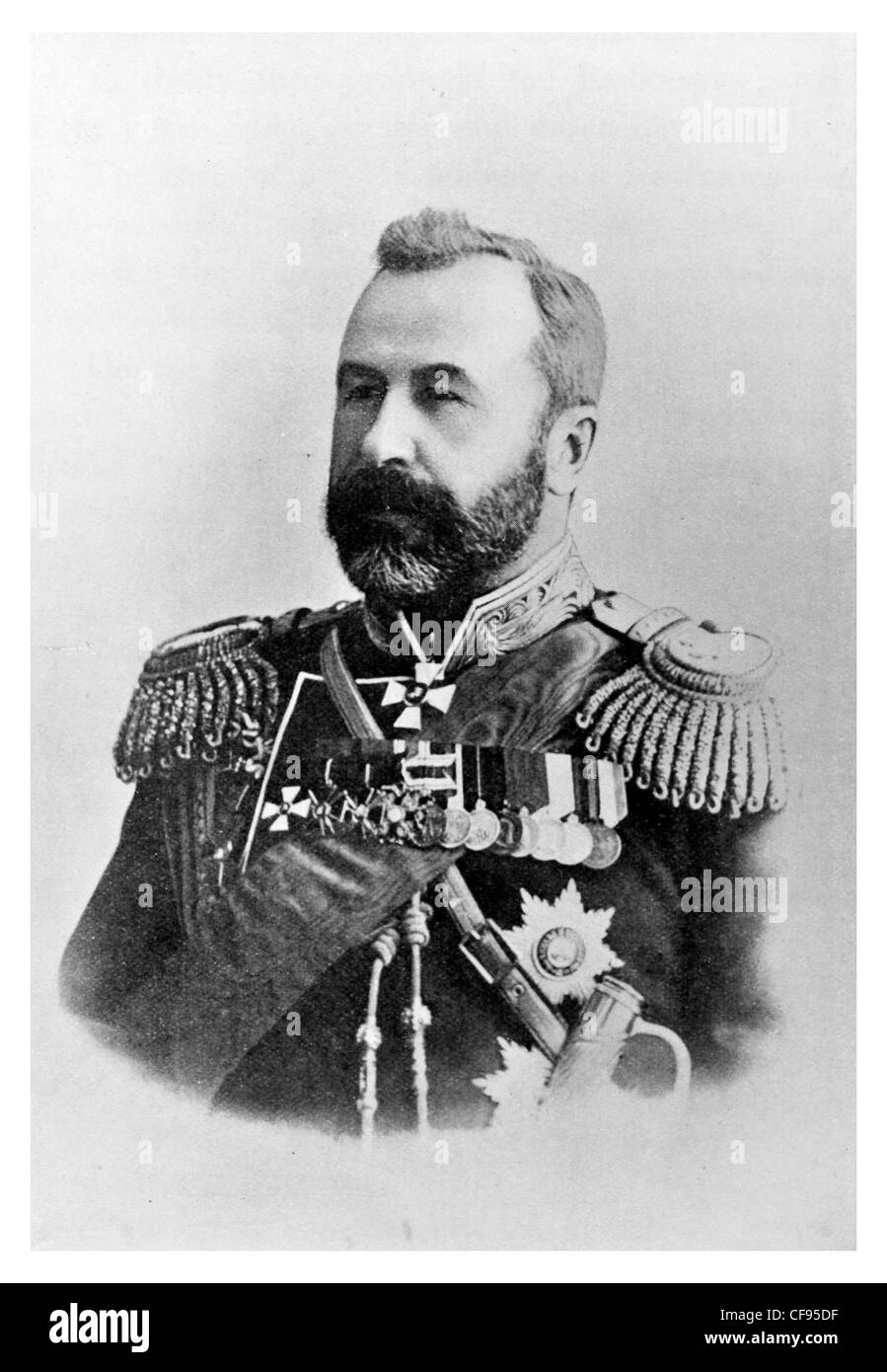 Général Alexeï Nikolaïevitch Kouropatkine Alexeï Nikolaïevitch Kouropatkine guerre russo-japonais, la bataille de Moukden Bataille de Liaoyang. Banque D'Images