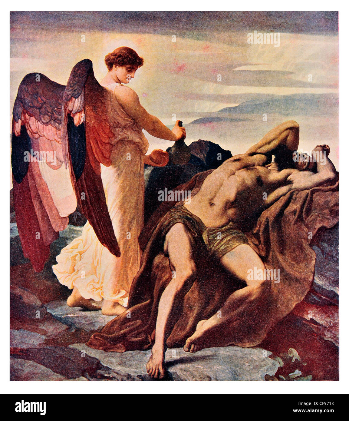 Elie dans le désert par Lord Leighton Banque D'Images