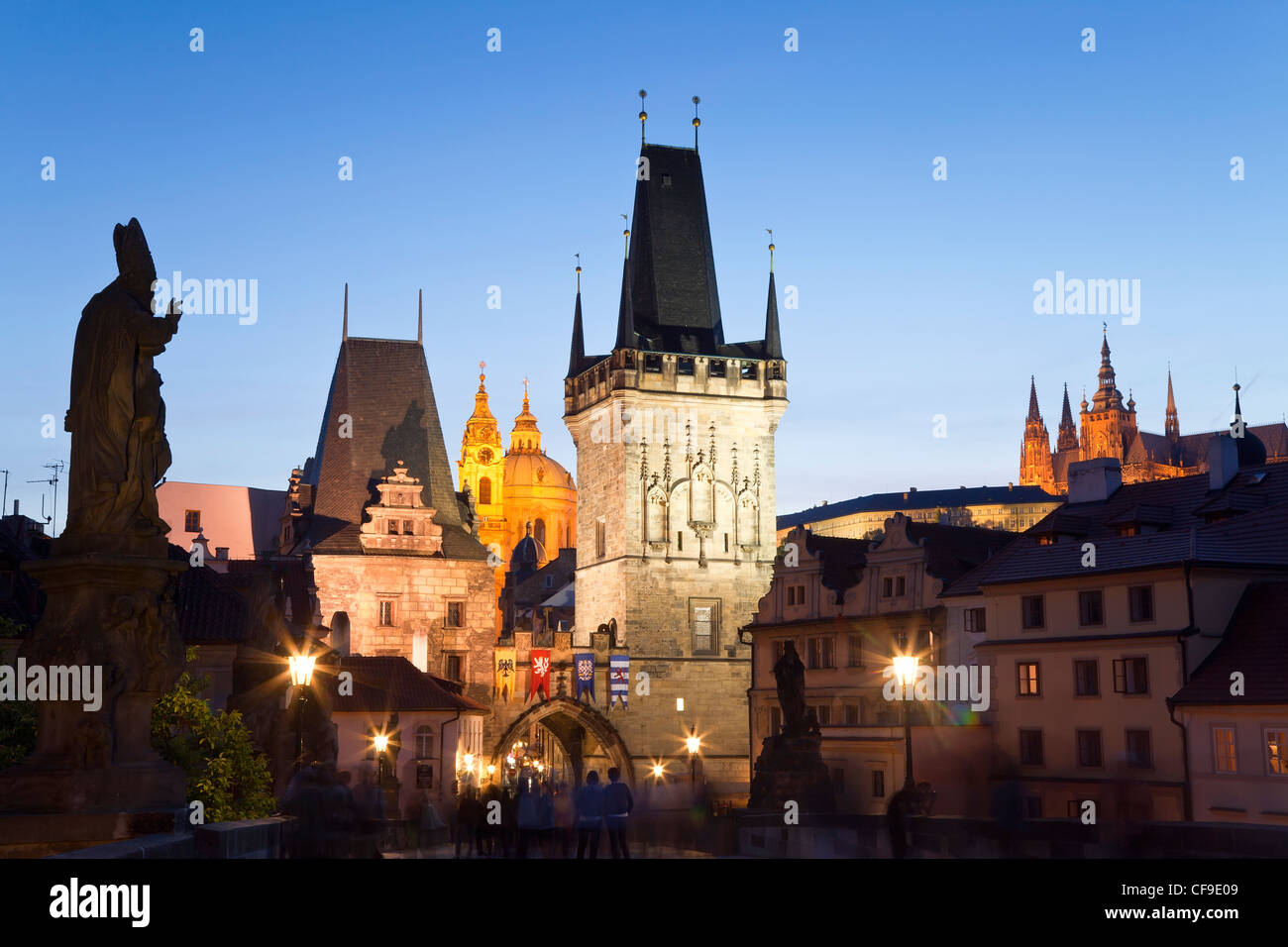 Le Pont Charles, Prague, Site du patrimoine mondial de l'UNESCO, la République tchèque, l'Europe Banque D'Images