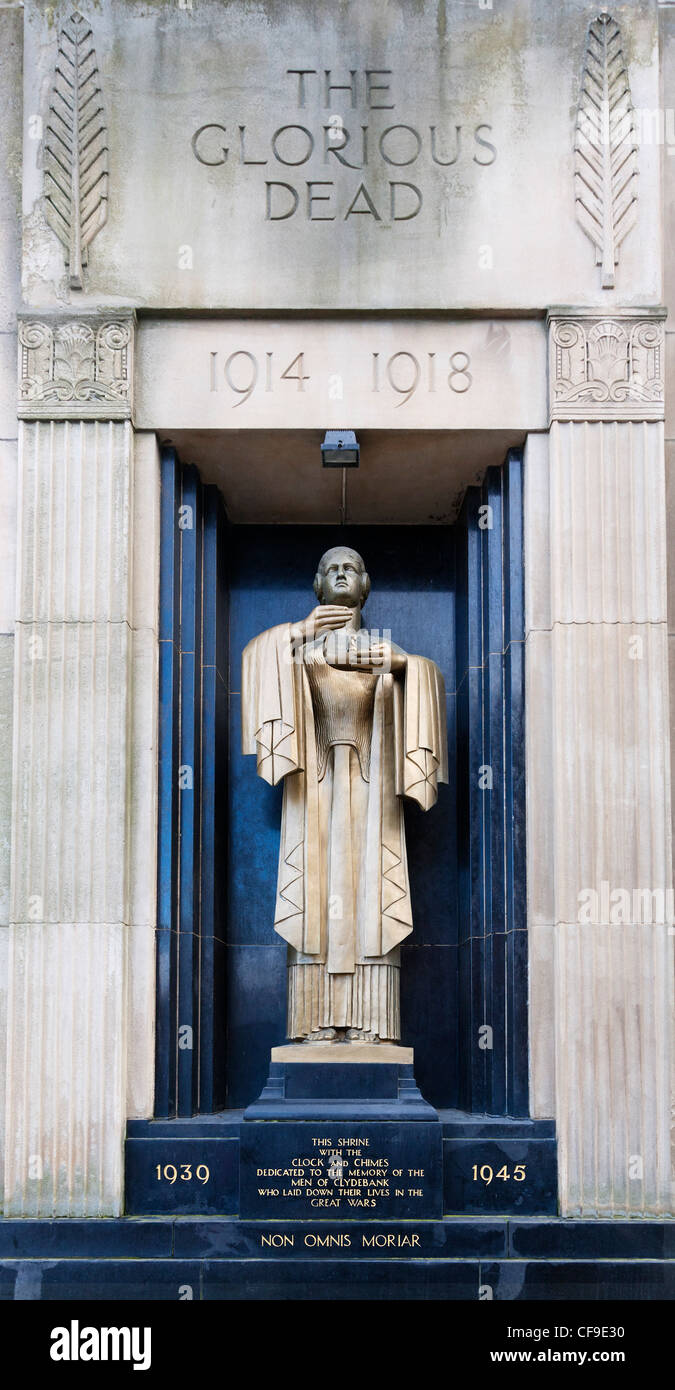 Le monument aux morts à l'Ouest, Clydebank, Écosse Dumbartonshire. Banque D'Images