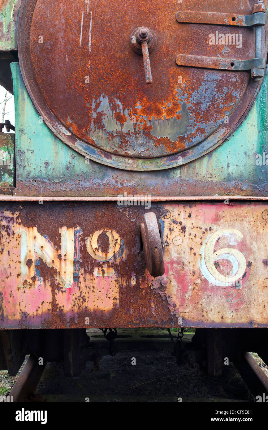 Détail de la rouille, du moteur ferroviaire historique Tanfield, Stanley près de Gateshead Banque D'Images