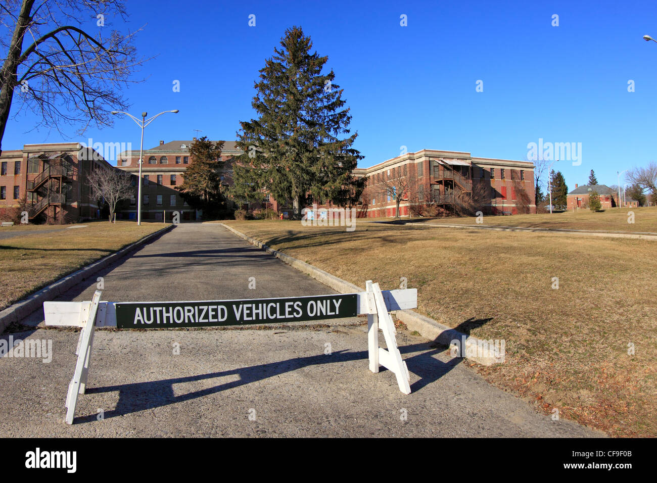 Fermée et abandonnée à l'Hôpital psychiatrique de Kings Park à Long Island NY complexe Banque D'Images