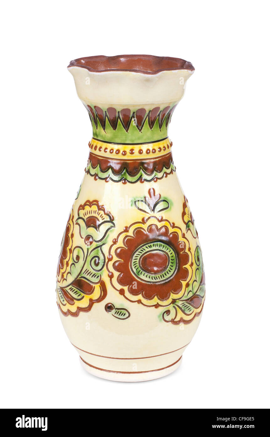 L'Ukrainien retro vase isolé sur fond blanc Banque D'Images