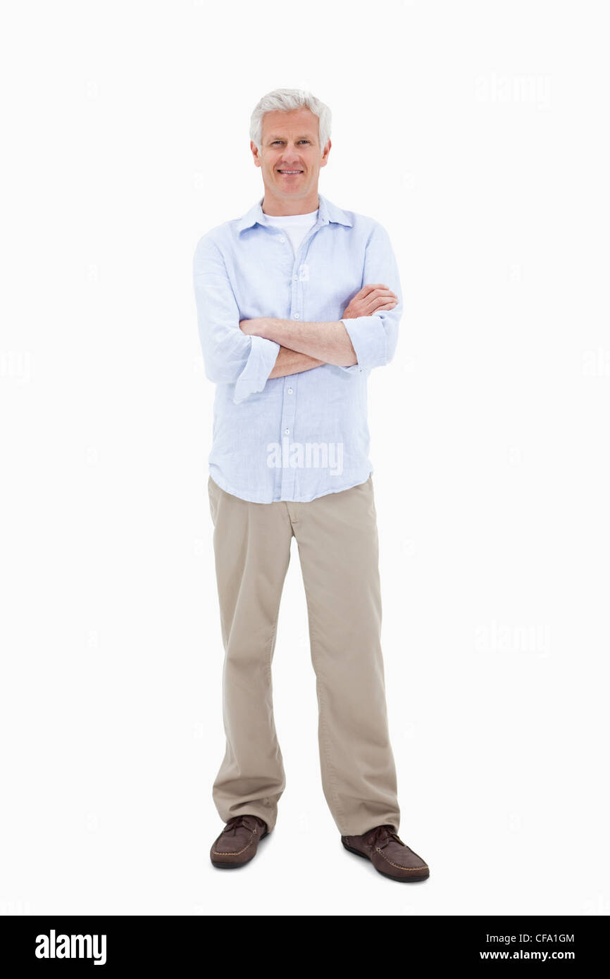 Homme mature avec les bras croisés Banque D'Images