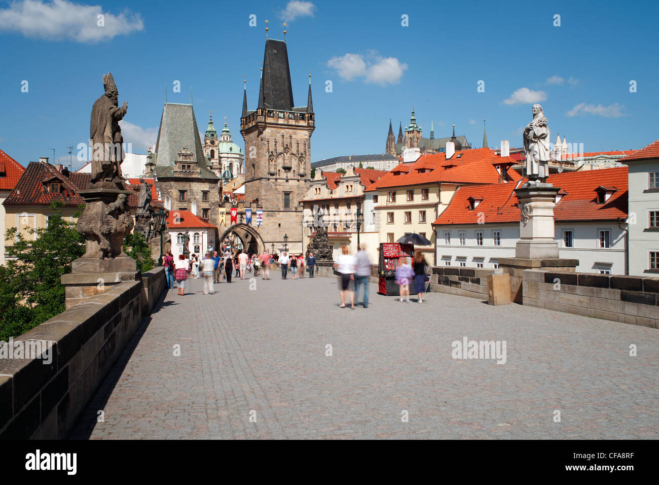 Le Pont Charles, Prague, Site du patrimoine mondial de l'UNESCO, la République tchèque, l'Europe Banque D'Images