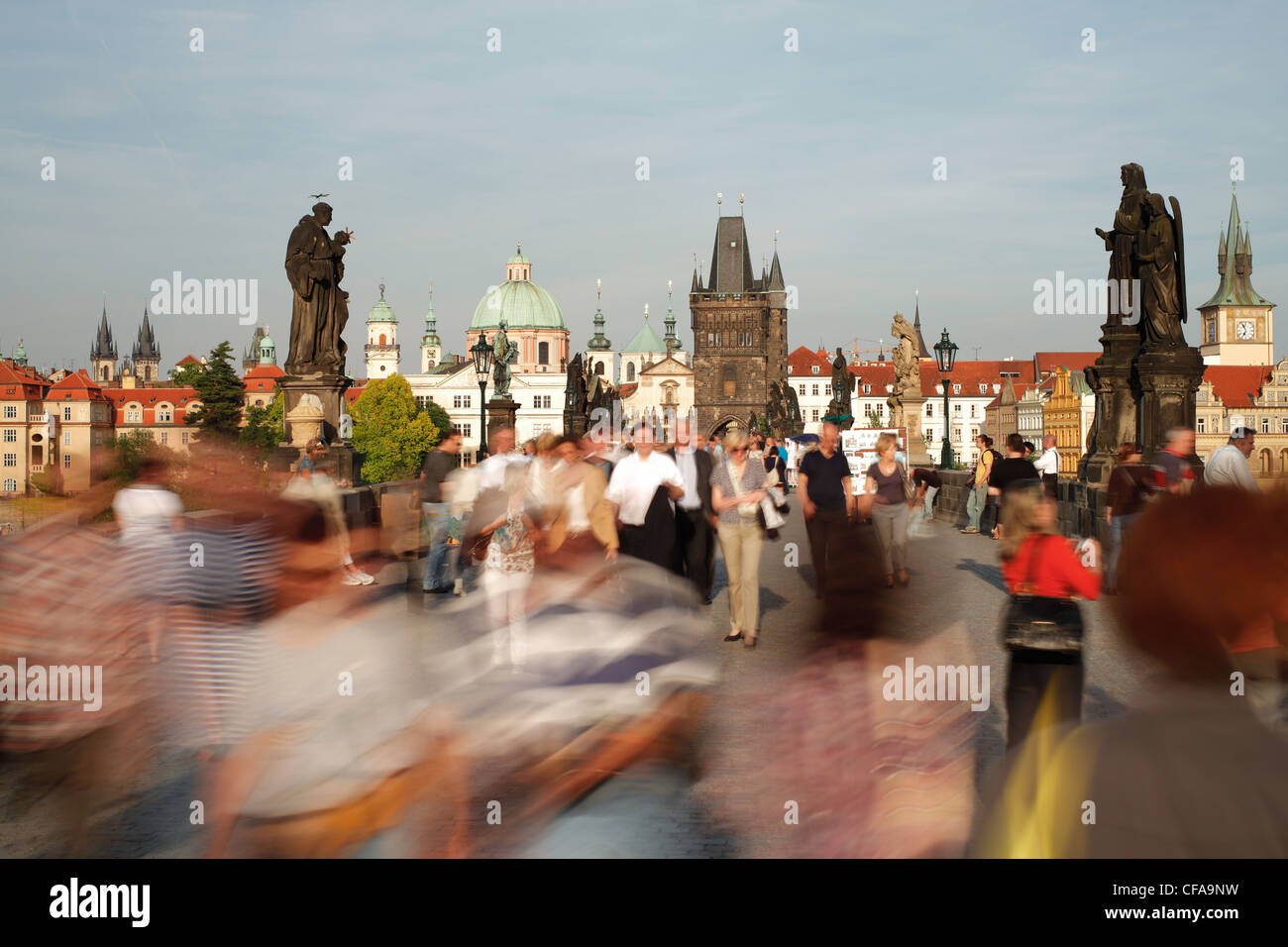 Le Pont Charles, Prague, Site du patrimoine mondial de l'UNESCO, la République tchèque, l'Europe Banque D'Images