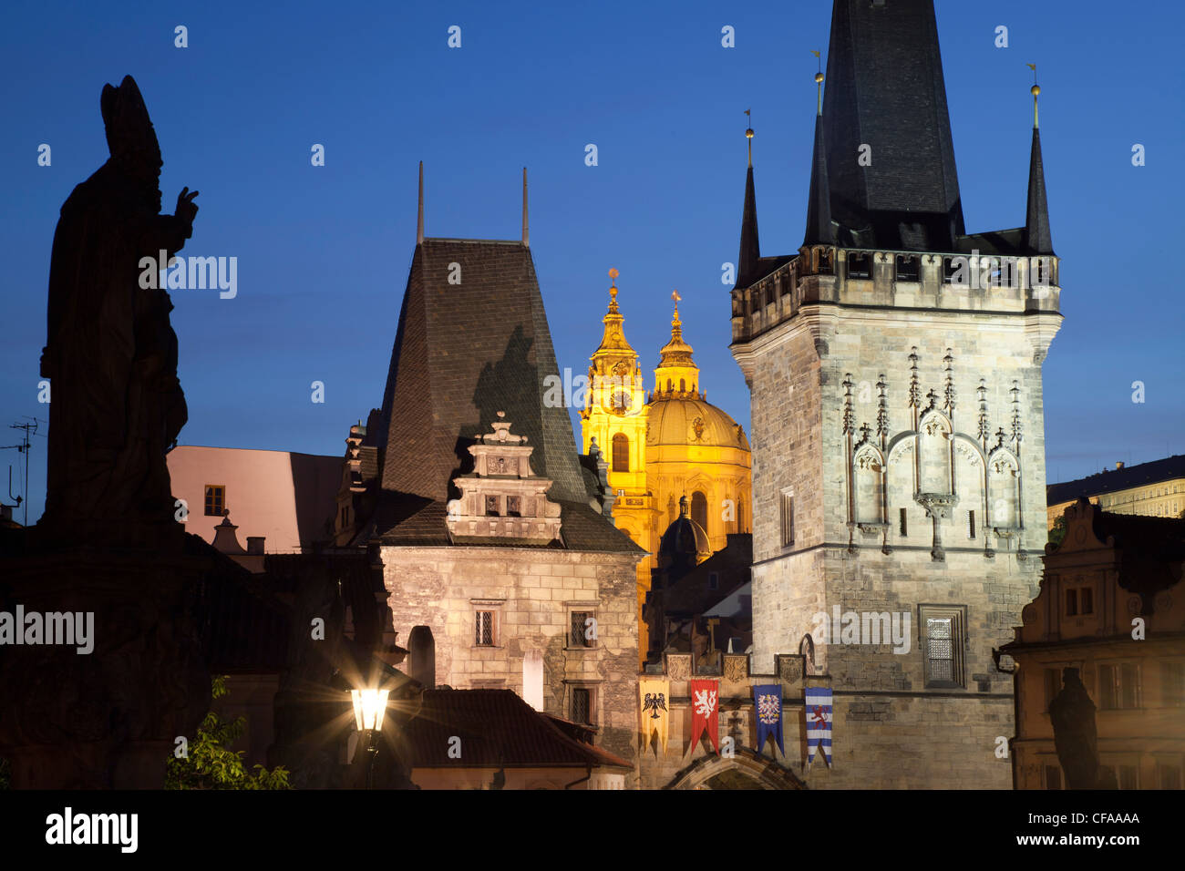 Le Pont Charles, Prague, Site du patrimoine mondial de l'UNESCO, la République tchèque, l'Europe Banque D'Images