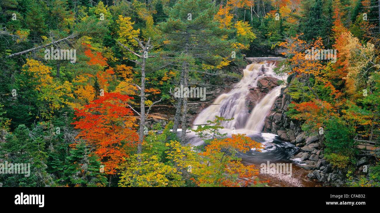 Mary Ann Falls, Parc National des Hautes Terres du Cap Breton, en Nouvelle-Écosse, Canada. Banque D'Images