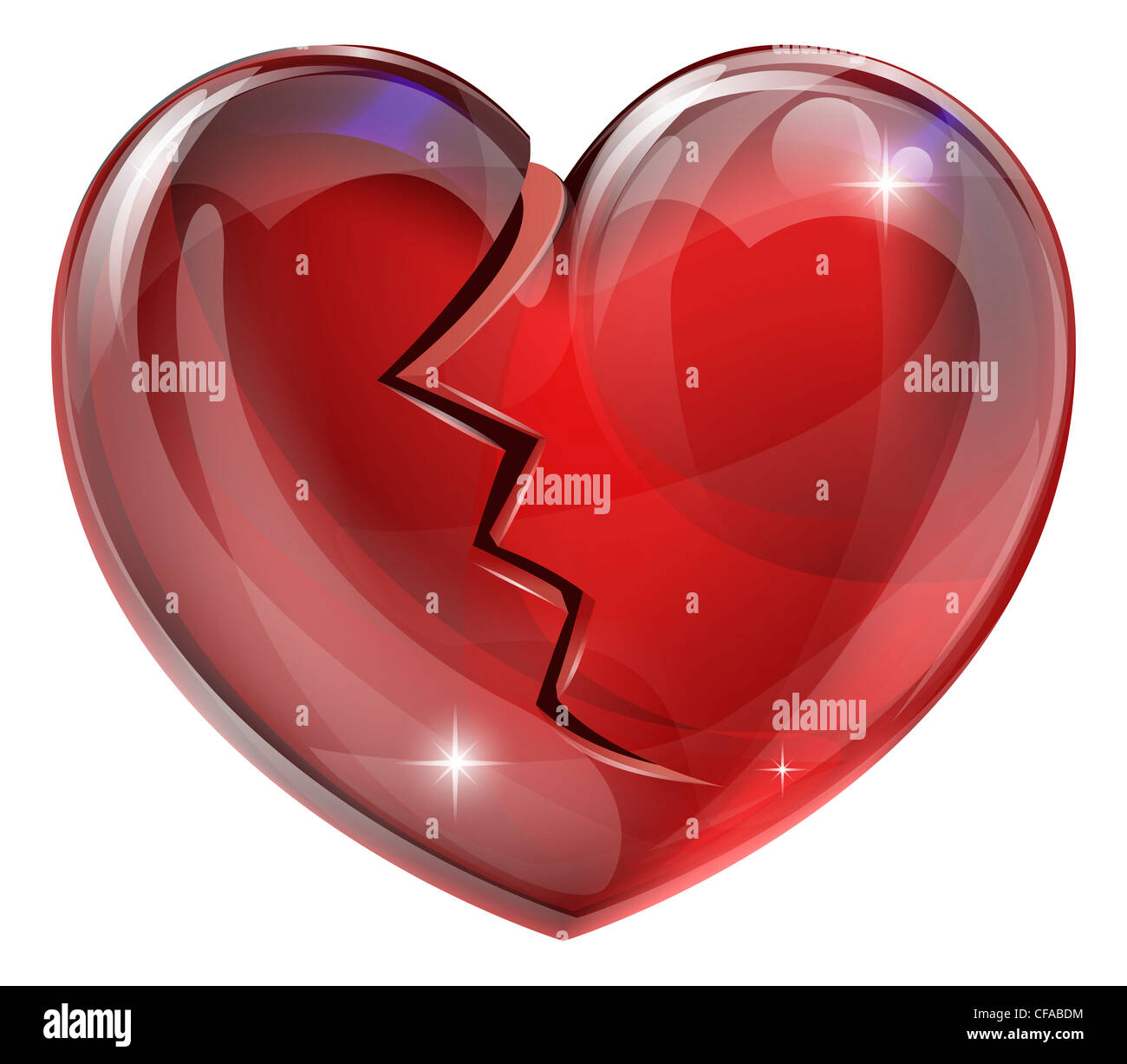 Illustration D Un Cœur Brise Avec Un Crack Concept Pour La Maladie De Coeur D Etre Desespere Perdu Ou Malchanceux En Amour Photo Stock Alamy