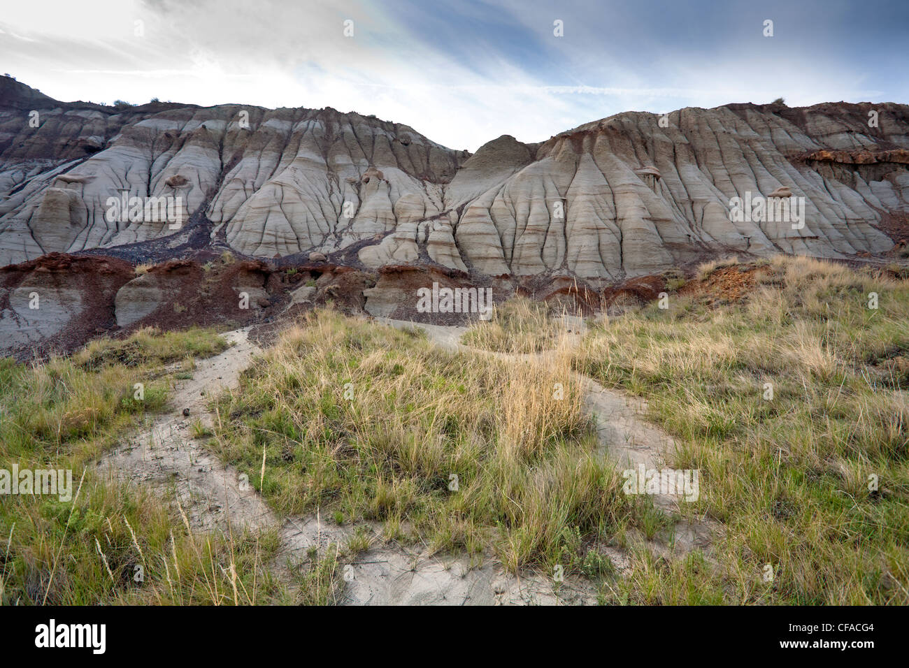 Voleur de chevaux dans les cheminées de Canyon, les Badlands, vallée de Drumheller, Alberta, Canada. Banque D'Images