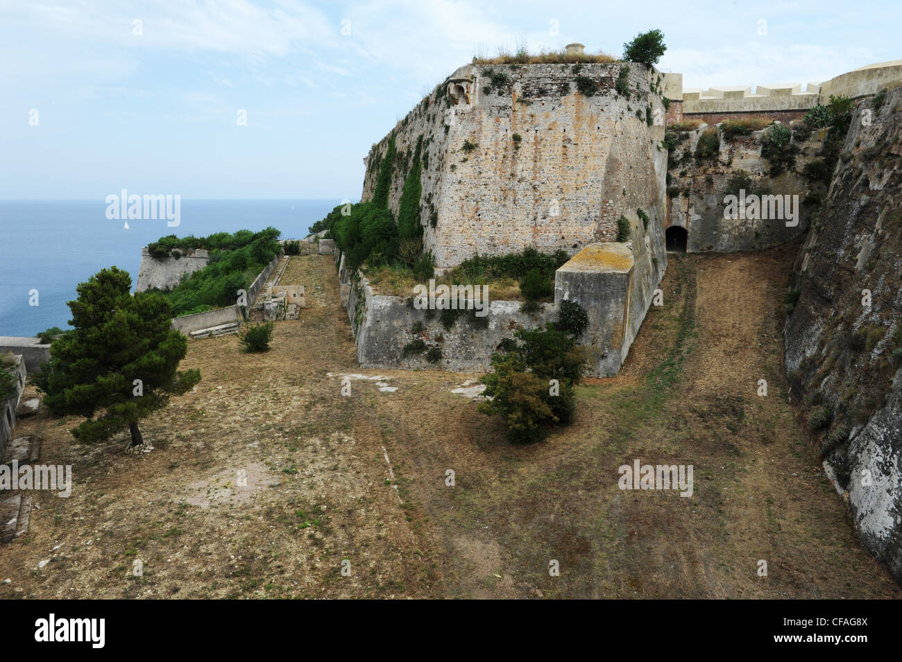 L'Italie, l'île d'Elbe, l'île d'Elbe, Toscane, Portoferraio, la mer, fort, forteresse, Medicee Fortezze Banque D'Images