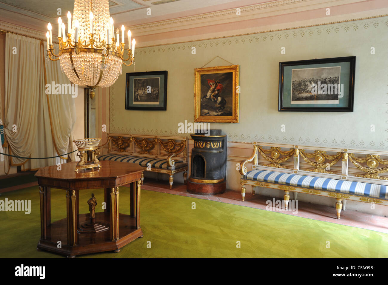 L'Italie, l'île d'Elbe, l'île d'Elbe, Toscane, Portoferraio, villa, Mulini, Salun, chambre, à l'intérieur Banque D'Images