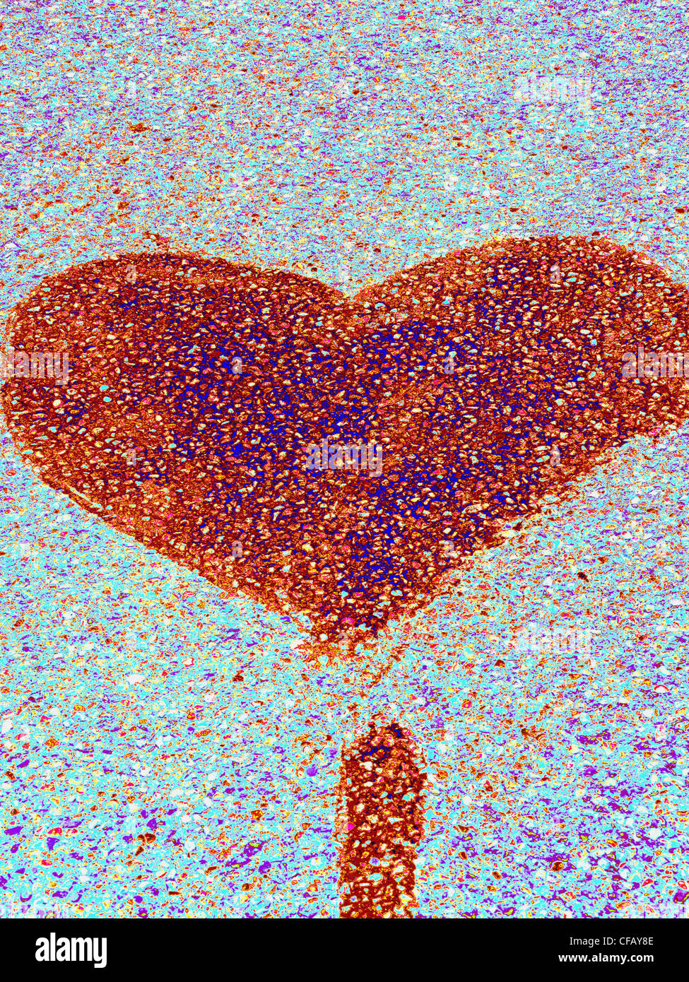 Coeur, l'amour, symbole, des concepts, de l'émotion, rouge, bleu, aliénés Banque D'Images