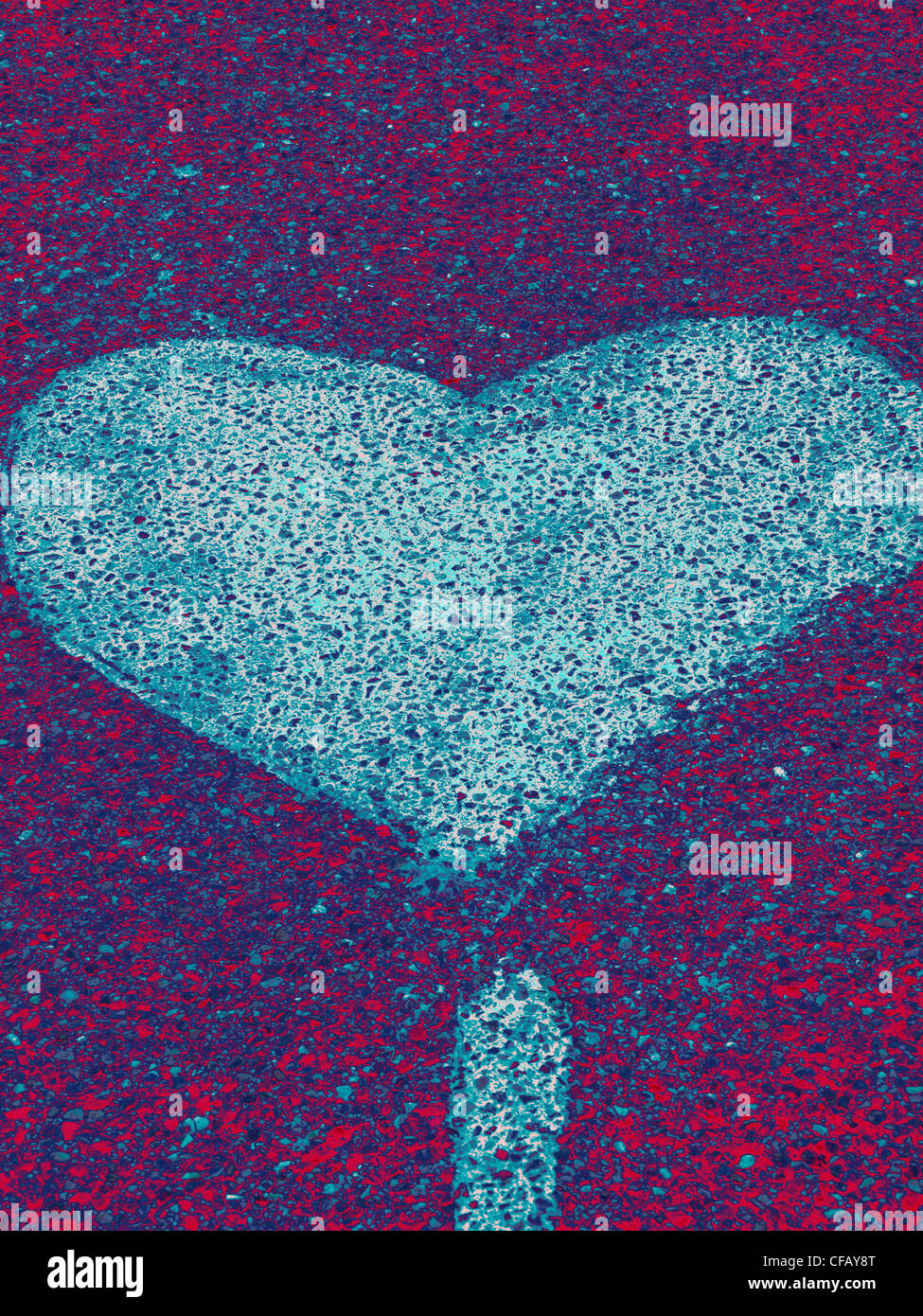 Coeur, l'amour, symbole, des concepts, de l'émotion, bleu, rouge, aliénés Banque D'Images