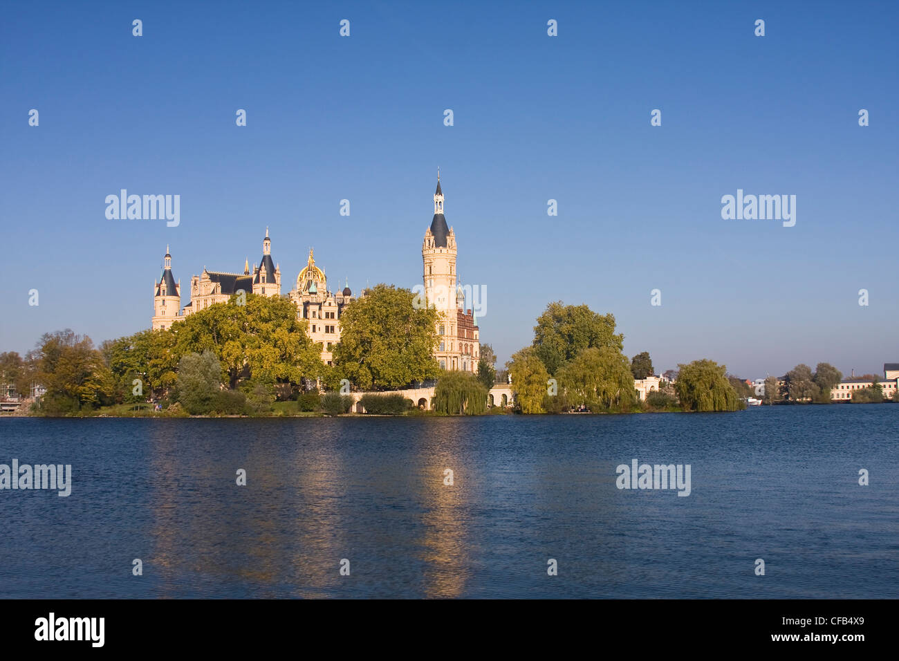 Château de Schwerin, Schleswig-Holstein, Allemagne, Europe, château, de l'eau Banque D'Images