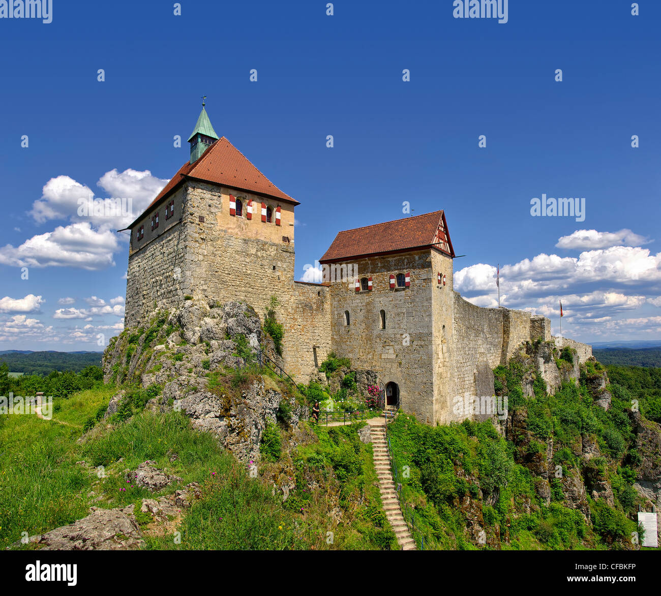 Burg Hohenstein Castle, un château allemand médiéval près de Nuremberg. Banque D'Images