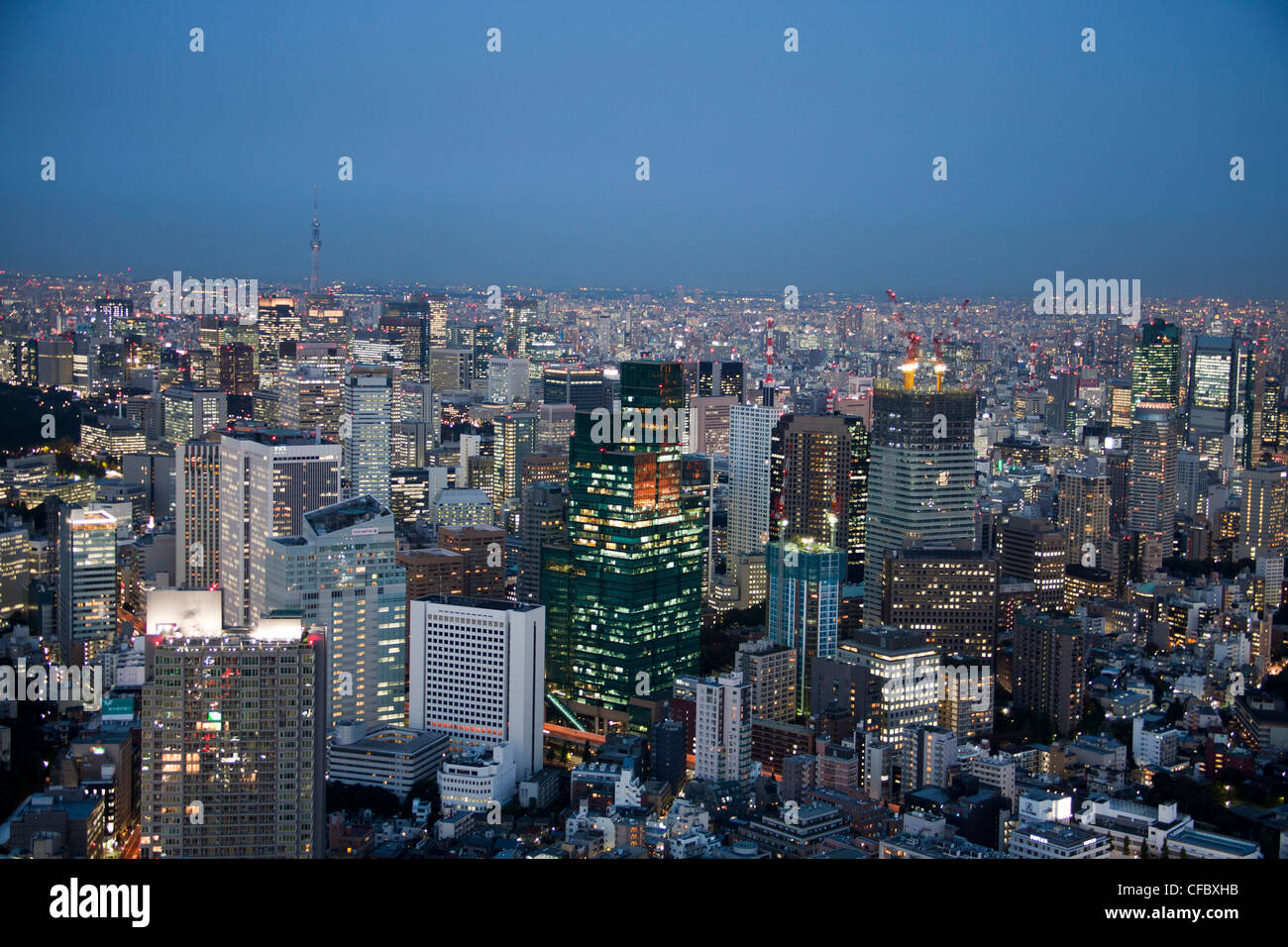 Le Japon, en Asie, Tokyo, Ville, Centre de Tokyo, Sky Tree Tower, l'architecture, big, bâtiments, ville, centre-ville, d'énormes, des lumières, Metropolis, Banque D'Images