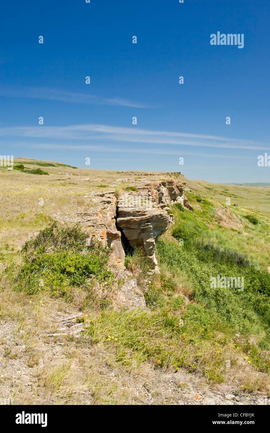 Le précipice à bisons Head-Smashed-In, en Alberta. Banque D'Images