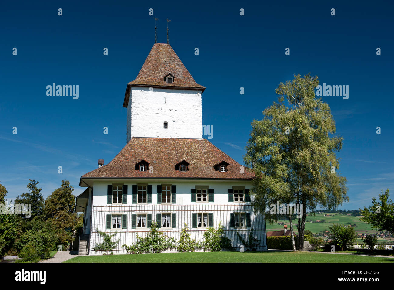 L'aristocratie, le canton de Berne, Mittelland, château, Schlosswil, Suisse Banque D'Images