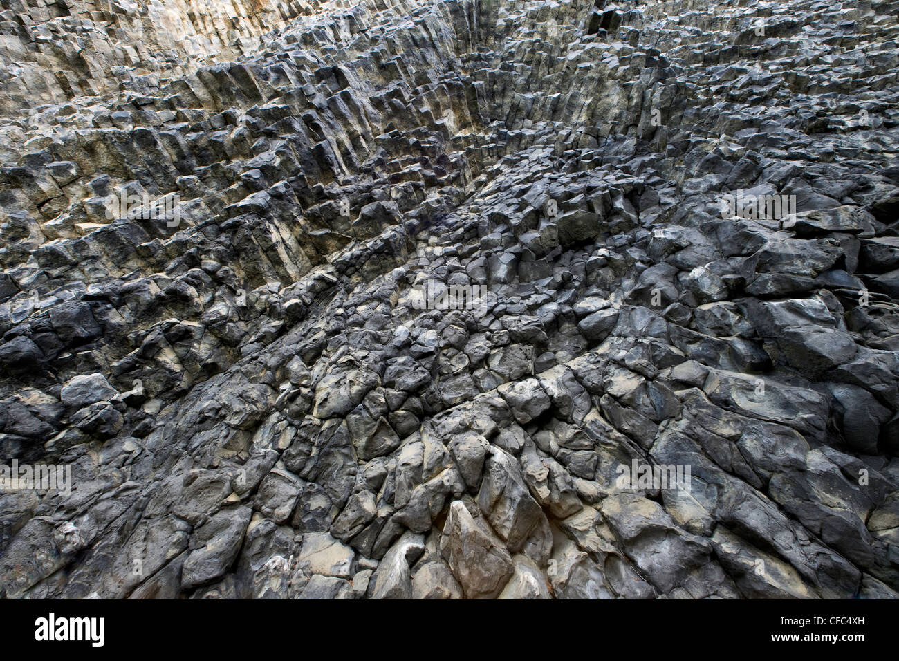 Colonnes de basalte volcanique dans le parc Wells Gray dans Briitish Colombie-Britannique Canada Banque D'Images