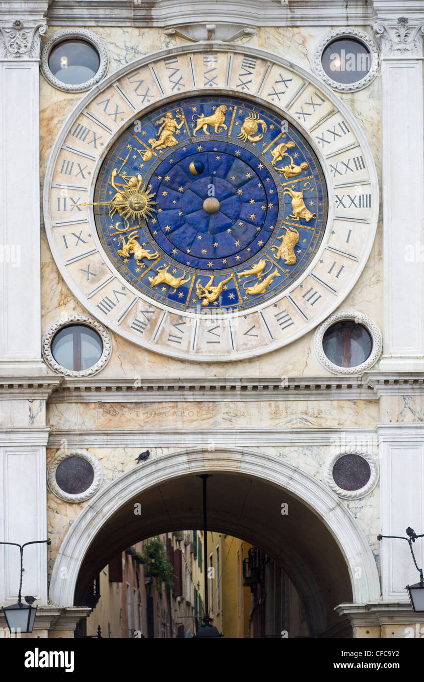 La tour de l'horloge, la Piazza San Marco, Venice, Veneto, Italie Banque D'Images