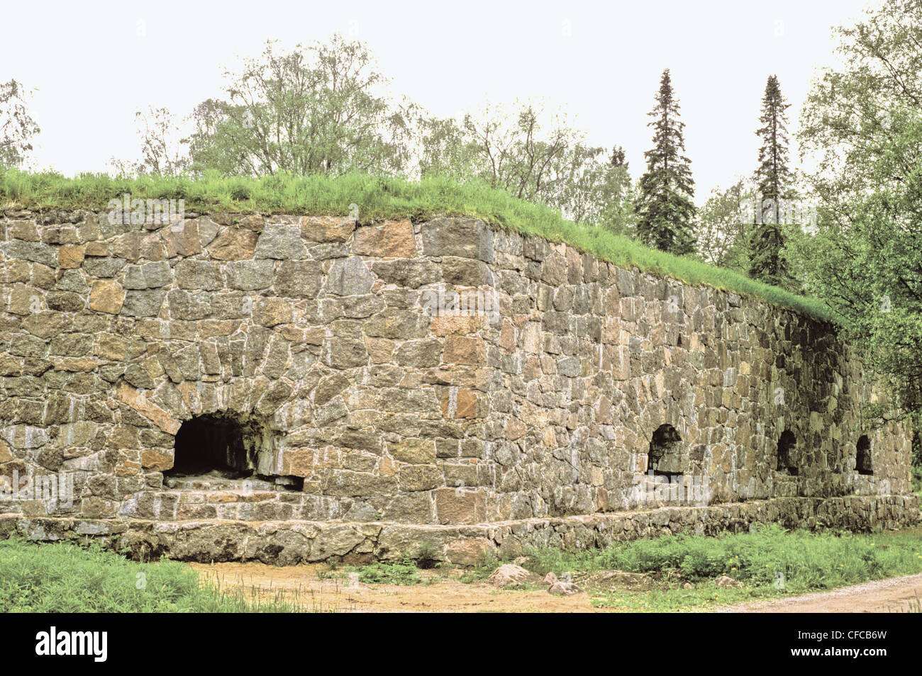 Les ruines de la forteresse de pierre du 18ème siècle à Loviisa, Finlande Banque D'Images