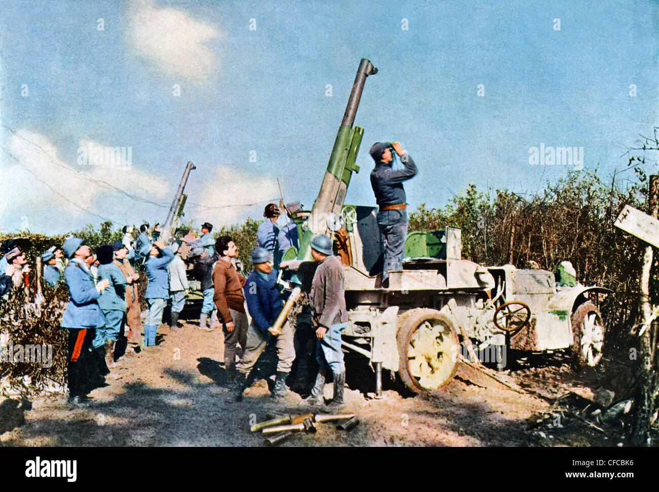 Anti-aircraft, armes à feu, de véhicules, de Verdun, de l'Ouest, avant la Première Guerre mondiale, guerre, guerre mondiale, l'Europe, 1914-1918, France, 1916, Autochrome, Banque D'Images