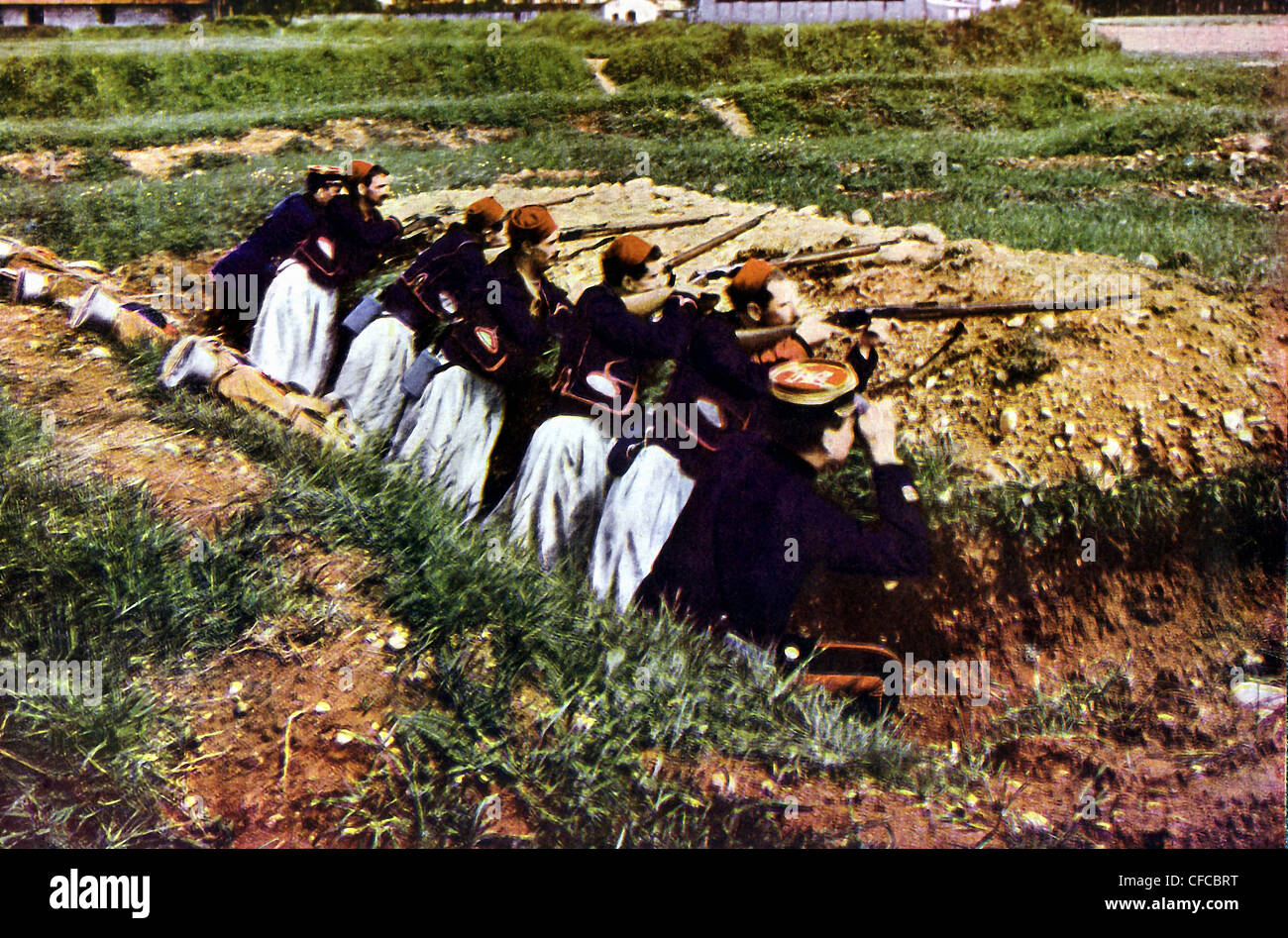 Zouave, infanterie, troupes, Français, Barcy, Bataille, Marne, Front de l'Ouest, la Première Guerre mondiale, guerre, guerre mondiale, l'Europe, 1914-1918, France, 1 Banque D'Images