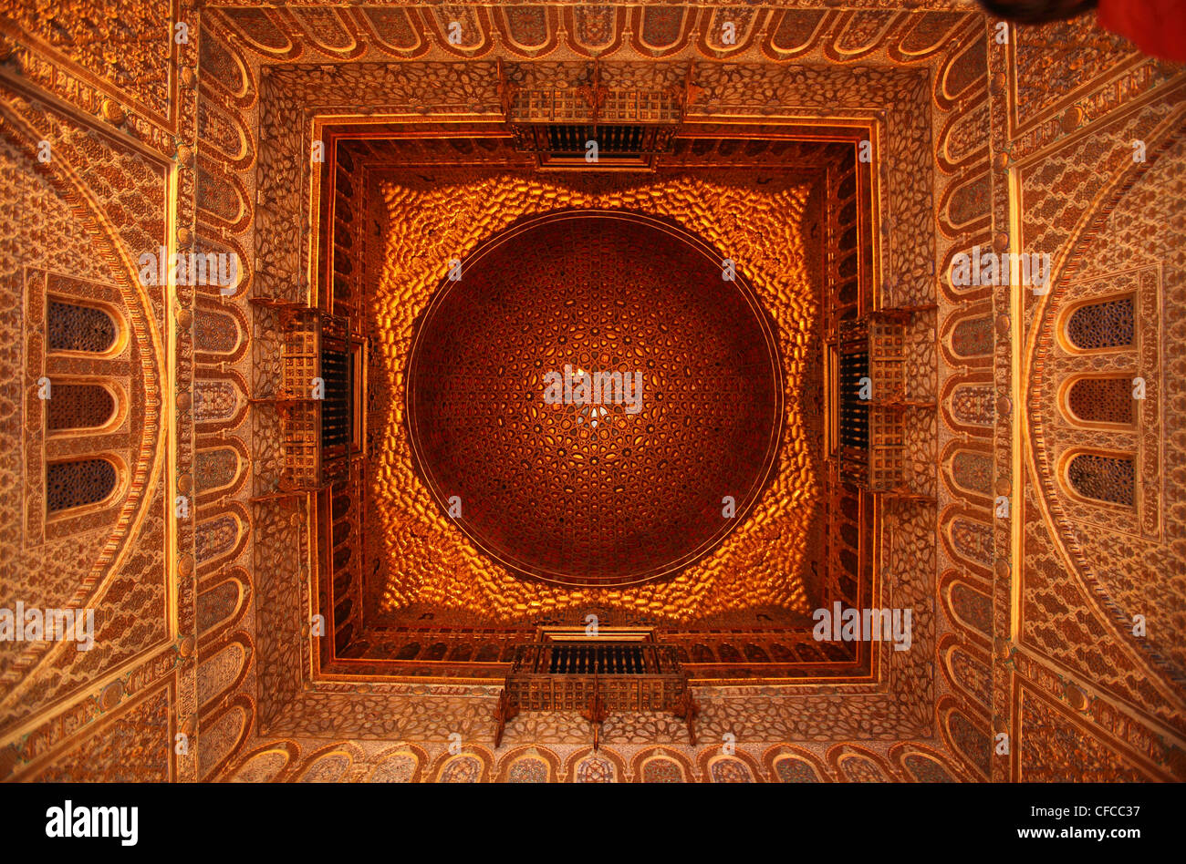 Alcazar, du patrimoine culturel mondial de l'Unesco, Séville, Andalousie, Espagne Banque D'Images