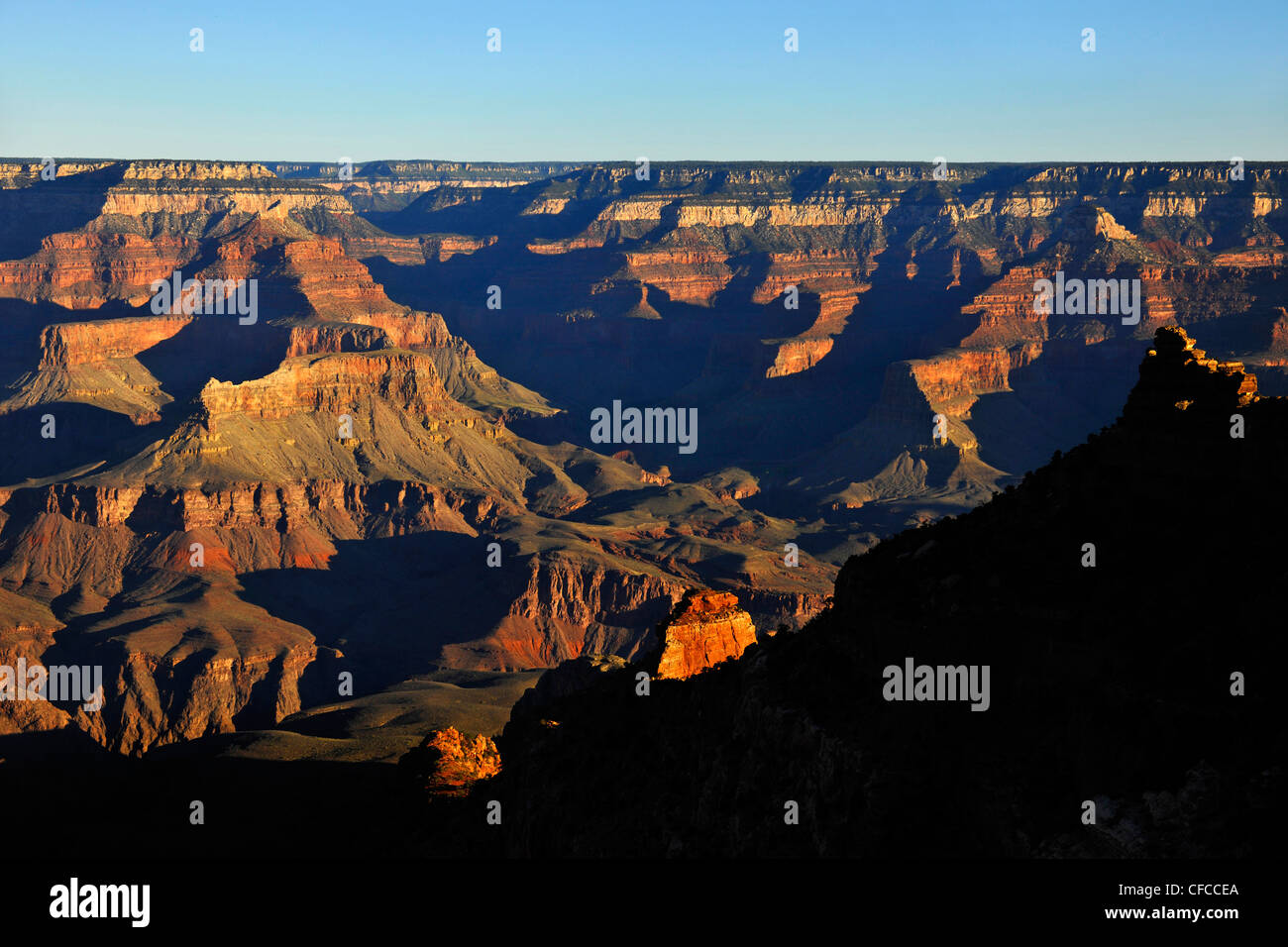 Yavapai Point, le Parc National du Grand Canyon, Arizona, USA Banque D'Images