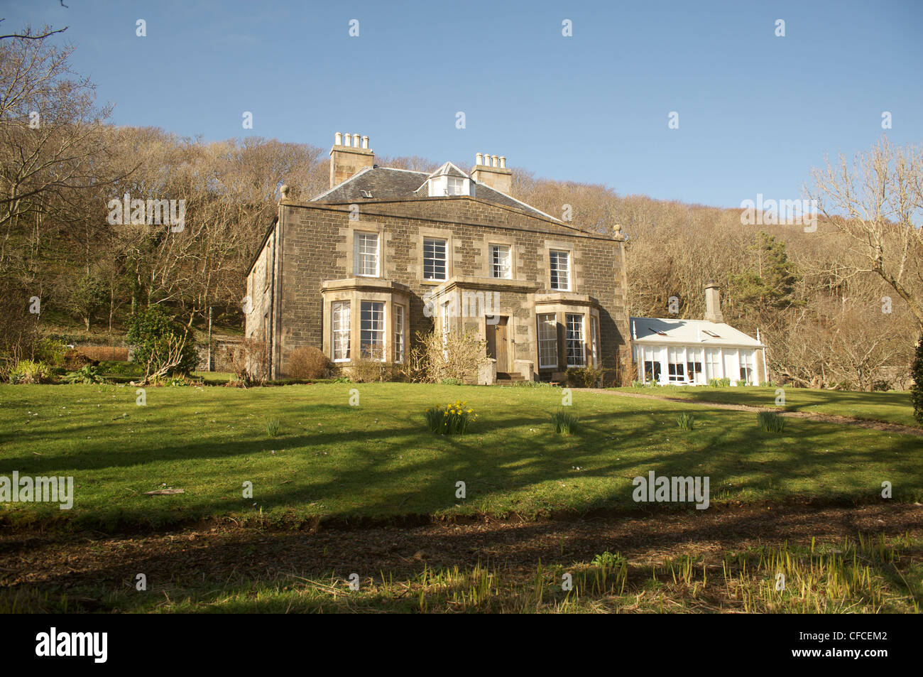 Canna House sur l'île de Canna dans les Hébrides intérieures, au large de la côte ouest de l'Ecosse. Banque D'Images