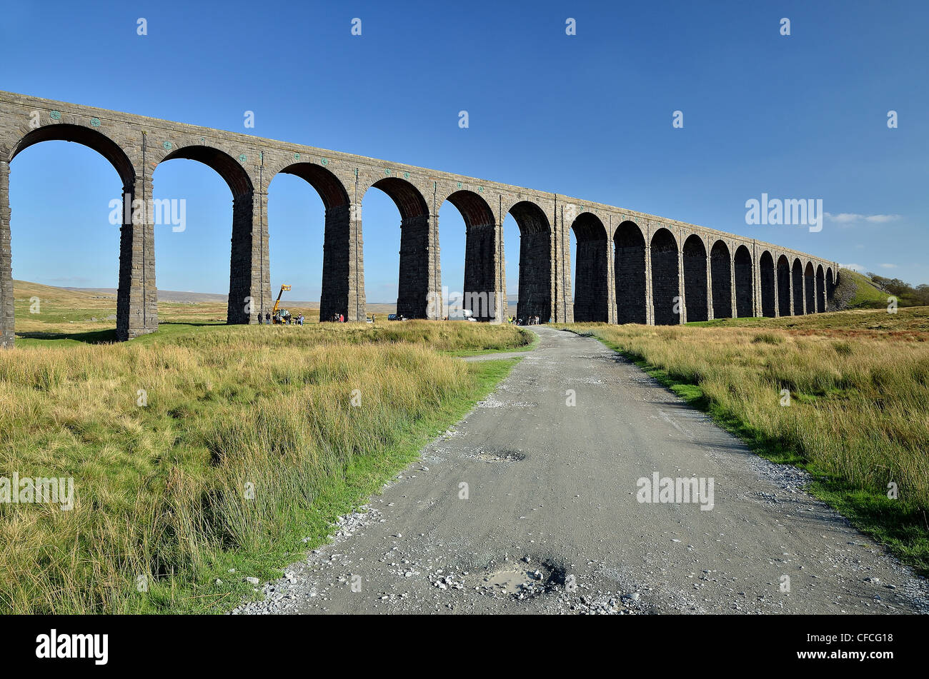 Ribblehead Viaduc dans le Yorkshire Dales, sur la régler à Carlisle Railway. Banque D'Images