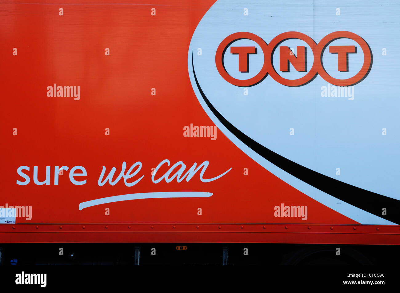 TNT Courier Delivery Van, Cambridge, England, UK Banque D'Images