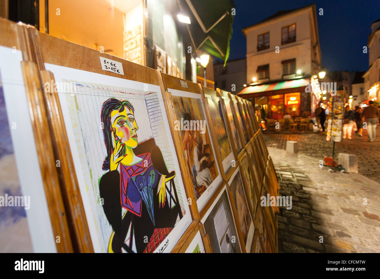 Réplique Picasso en vente à Montmartre à Paris Banque D'Images