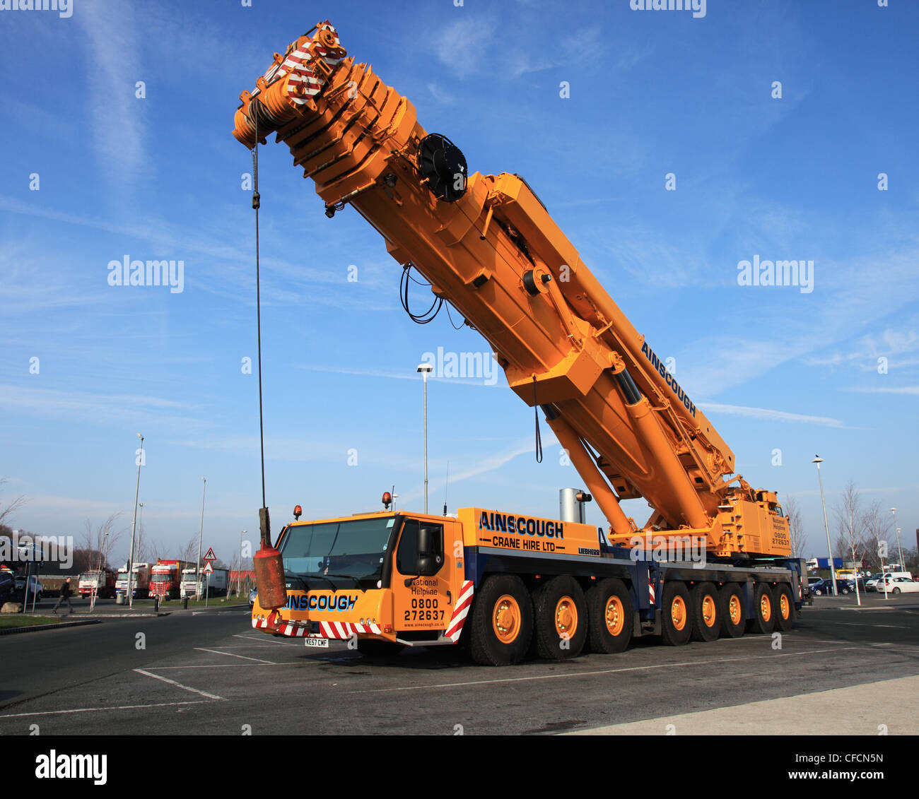 Ainscough Liebherr LTM 1500-8.1 500 tonnes grue mobile tout-terrain CC23 Banque D'Images
