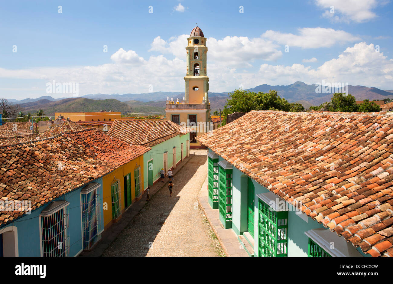 Vue du balcon de la Museo Romantico, Trinidad, Cuba, Antilles Banque D'Images