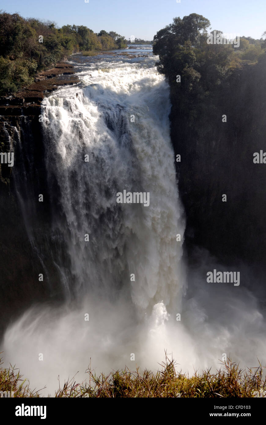 Le Devil's Cataract, Victoria Falls, Site du patrimoine mondial de l'UNESCO, le Zimbabwe, l'Afrique Banque D'Images