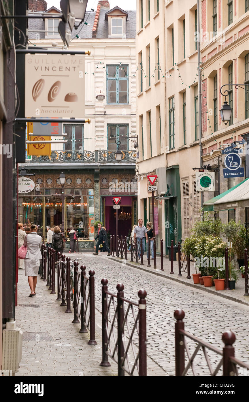Scène de rue Lille Hauts de France France Banque D'Images