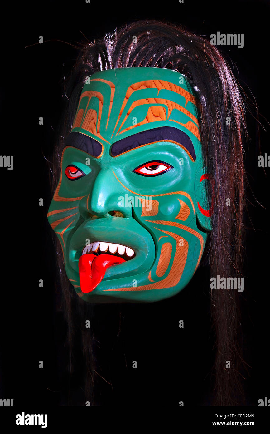 L'Art Américain indigène Sean Whonnock avec masque Banque D'Images