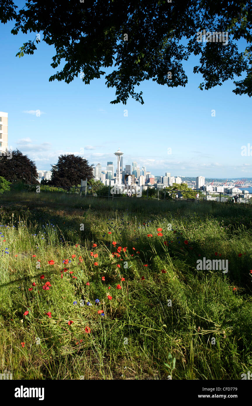 Lot vacant en face de Kerry Park, Queen Anne, Seattle, Washington State, USA Banque D'Images