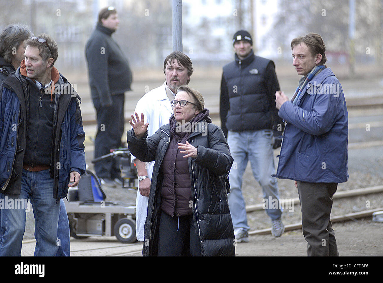 Agnieszka Holland par tournage du film tchèque Horici ker (Burning Bush) qui aura trois partie téléfilm pour HBO la manipulation Banque D'Images