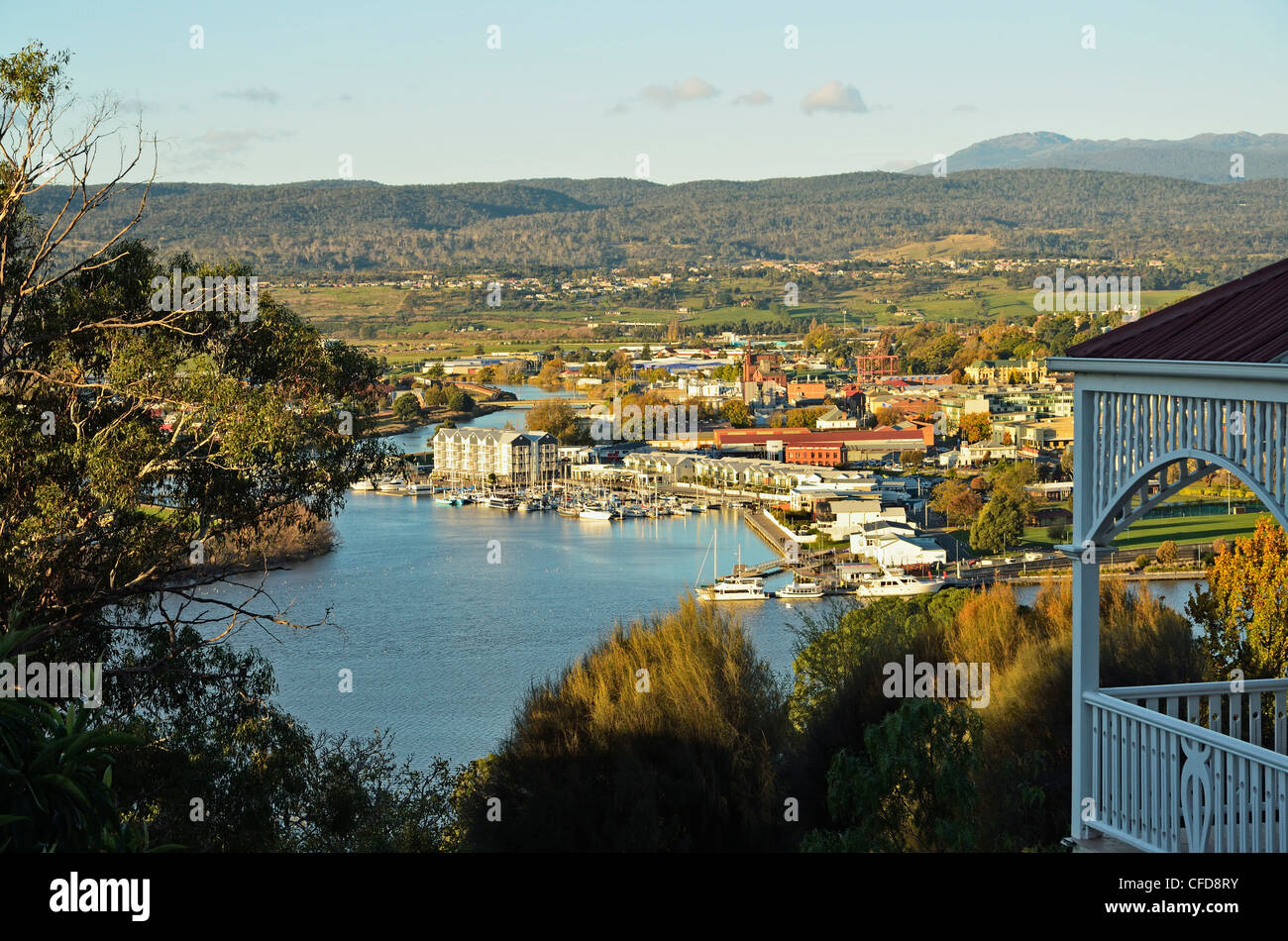 Vue de la Rivière Tamar et Launceston, Tasmanie, Australie, Pacifique Banque D'Images