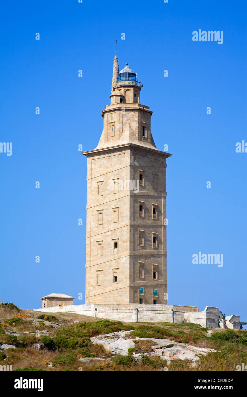 La tour d'Hercule, phare de la ville de La Corogne, Galice, Espagne, Europe Banque D'Images