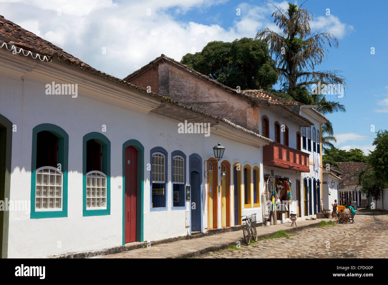 Maisons historiques de la ville coloniale de Paraty, la Costa Verde, Etat de Rio de Janeiro, Brésil, Amérique du Sud, Amérique Latine Banque D'Images
