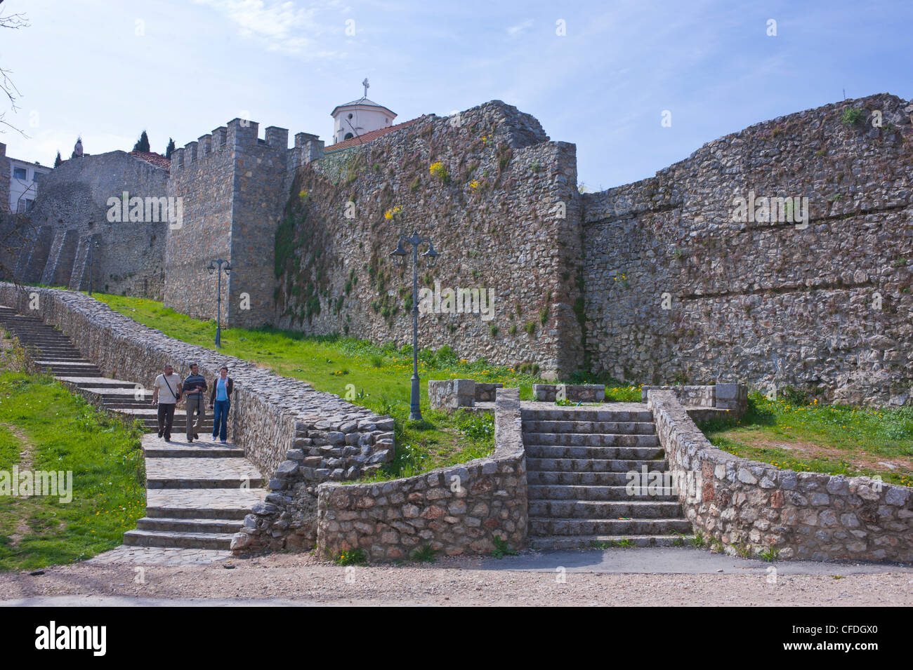 Murs extérieurs d'Ohrid au lac Ohrid, UNESCO World Heritage Site, Macédoine, Europe Banque D'Images